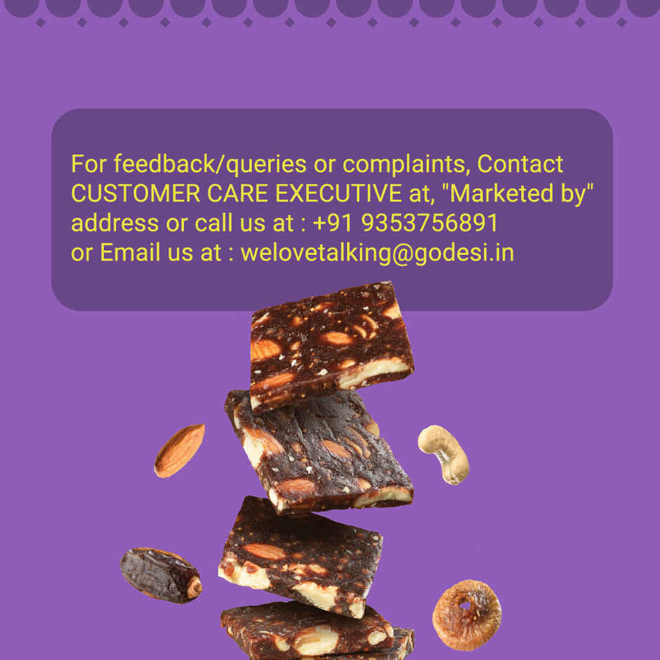 Dry Fruit Barfi, 6 Pcs | No Added Refined Sugar | Single Packs | Burfi | Sweets | By GO DESi