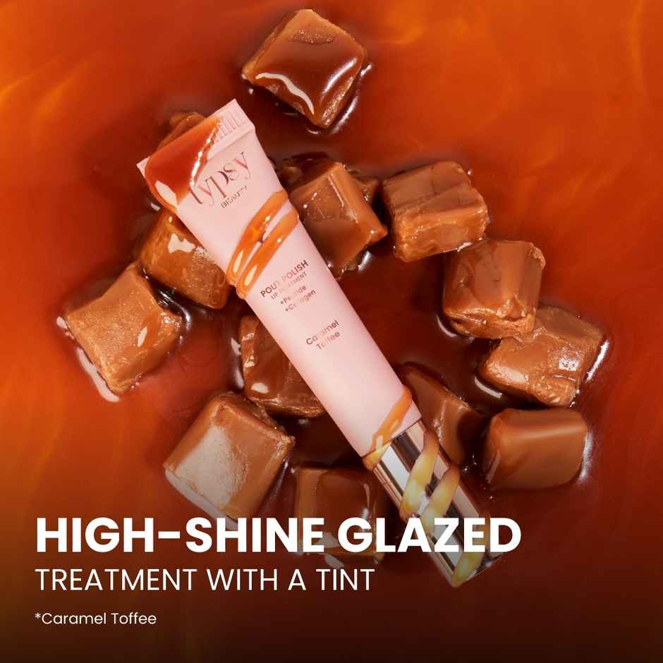 Typsy Beauty Pout Polish Peptide Lip Treatment Balm|Caramel Toffee|8Ml