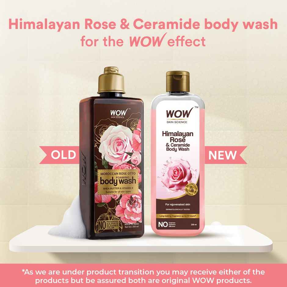 WOW Skin Science Rose Otto Foaming Body Wash - No Parabens Sulphate Silicones & Color