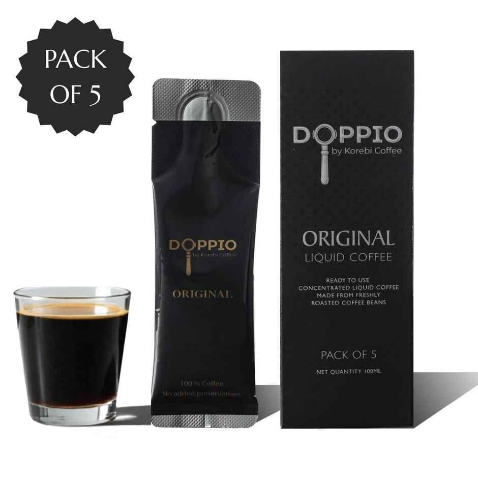 Doppio By Korebi Coffee Original - Artisan Instant Liquid Coffee Concentrate | 5-Pack | 20 ml Each