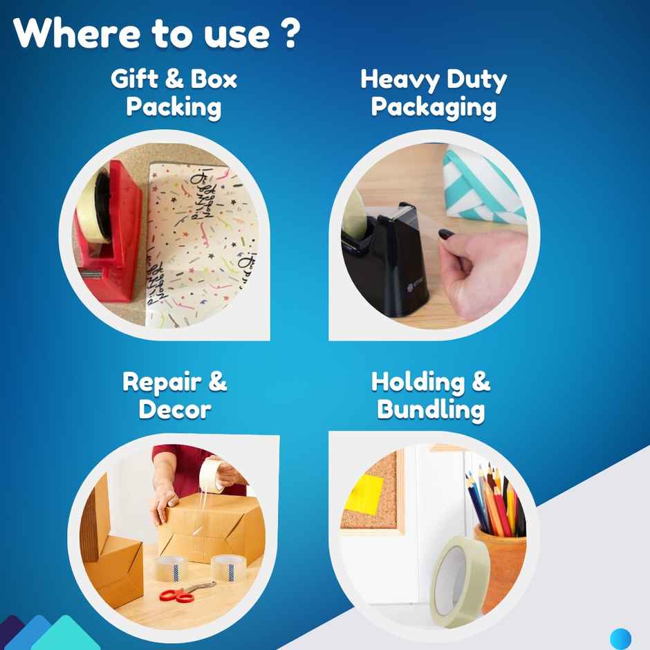 ABK Clear Bopp Packaging Tape | 24 mm x 50 m | Strong Packing Adhesion