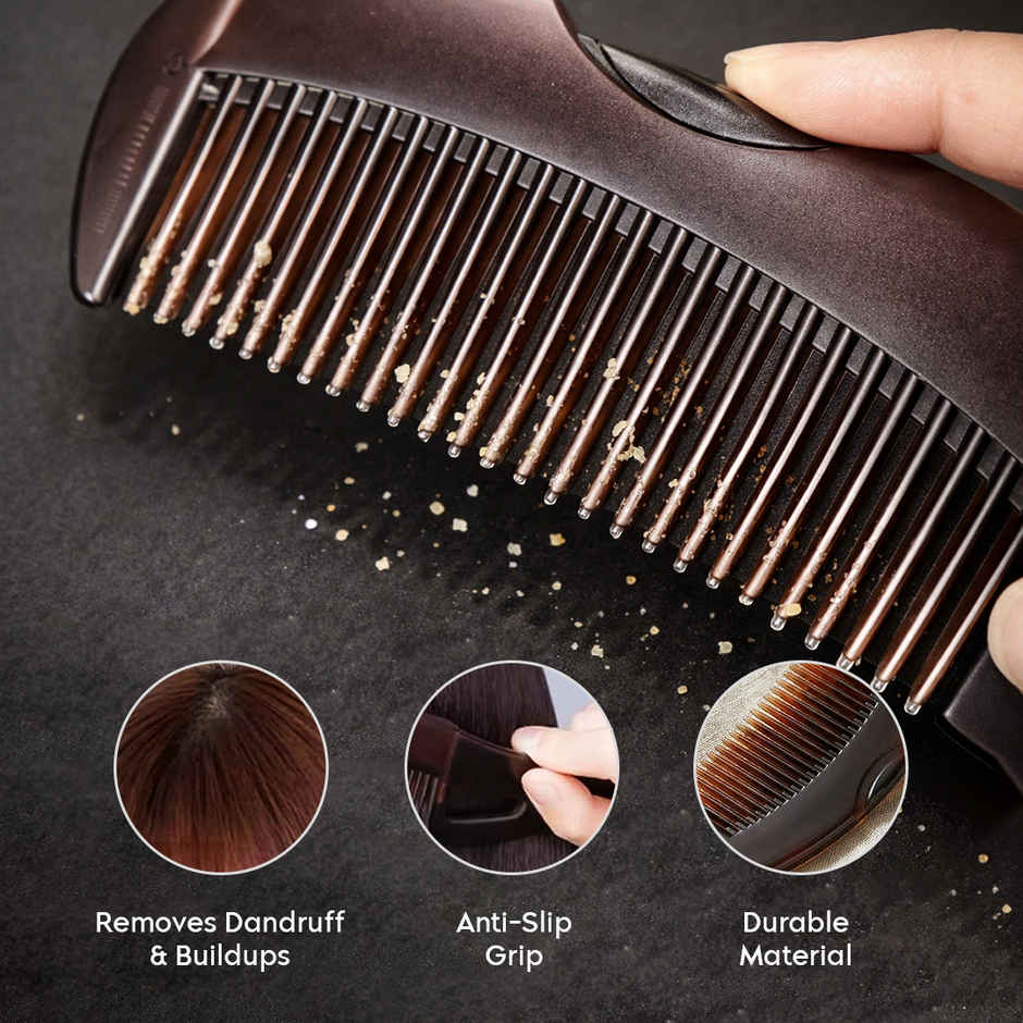 Gleva Self Cleaning Hair Brush Detangling & Styling Brush, Press Button Dandruff Remove Comb