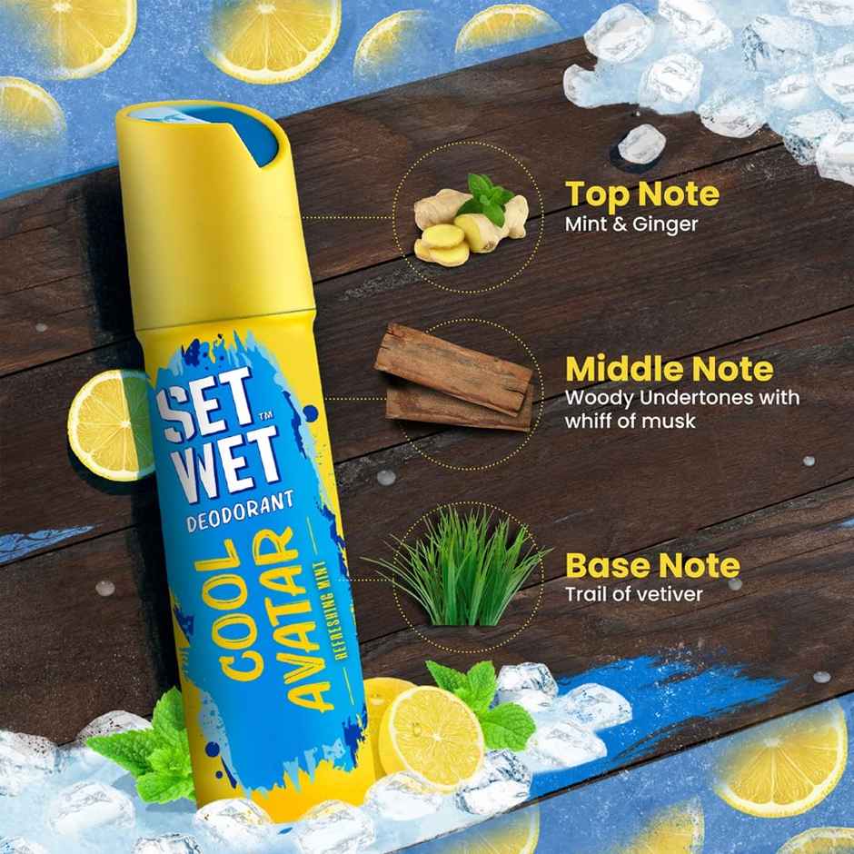Set Wet Cool Avatar Deodorant & Body Spray Perfume For Men