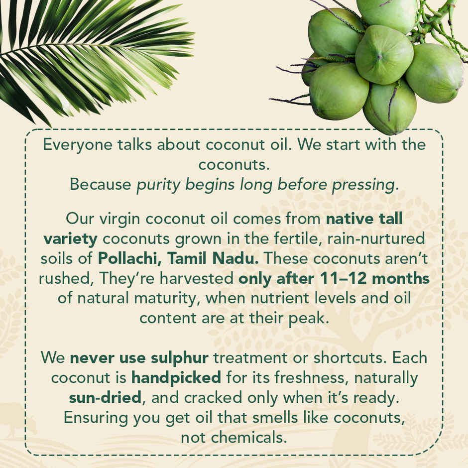 Anveshan Cold Pressed Virgin Coconut Oil | Glass Jar | Unrefined Cold Pressed