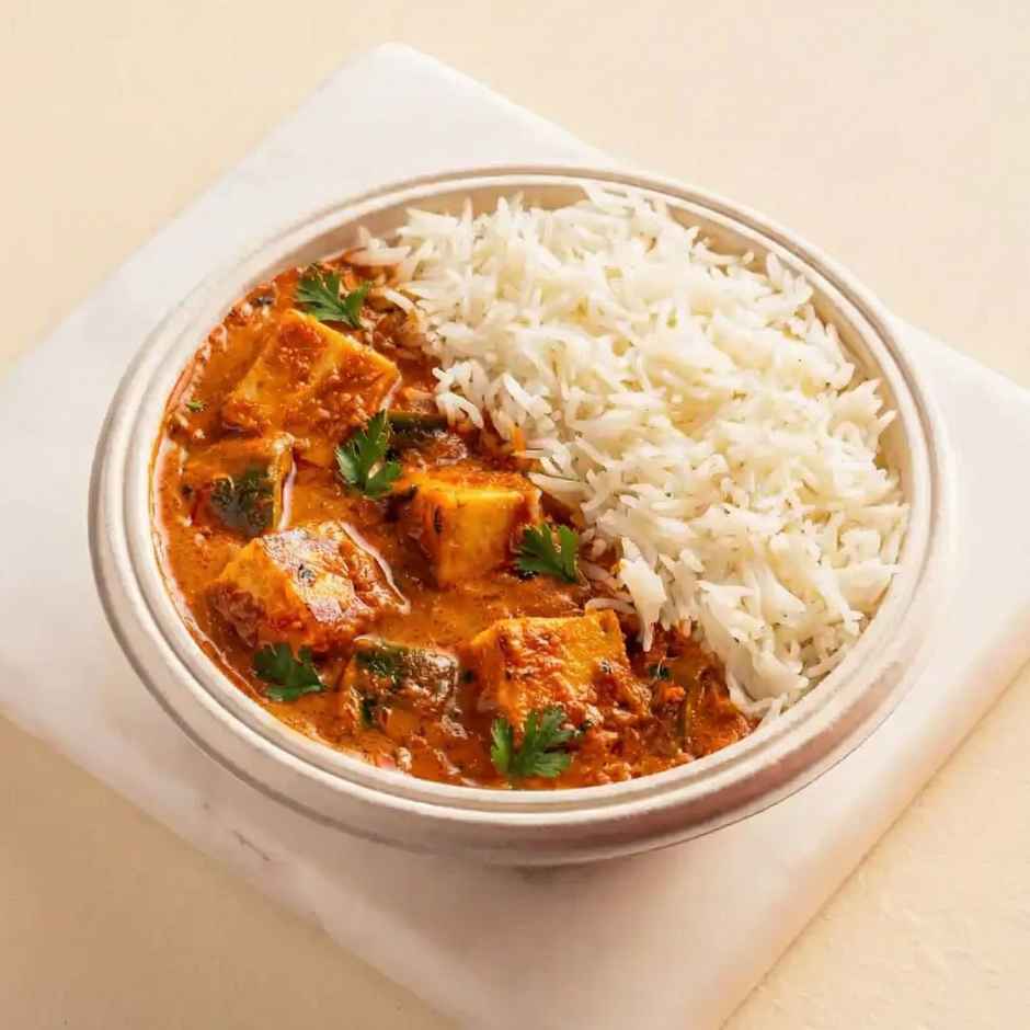 Paneer Makhani & Rice + Kesari Rasmalai