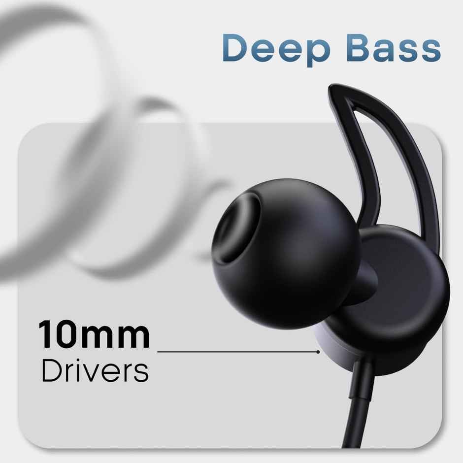 Leaf Rush X342 Neckband With Ai Sound App, 28H Playtime, Silicon Neckline, 10Mm Driver Carbon Black