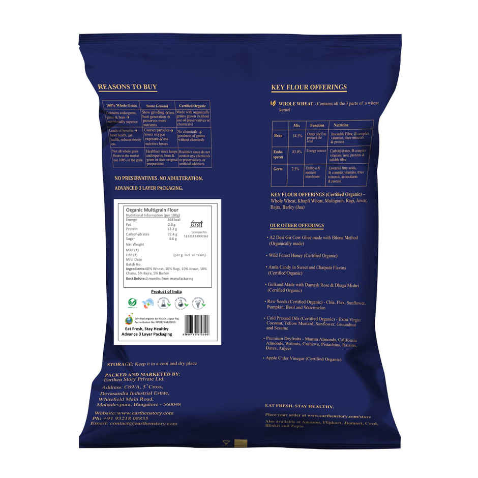 Earthen Story Certified Organic Multigrain Atta