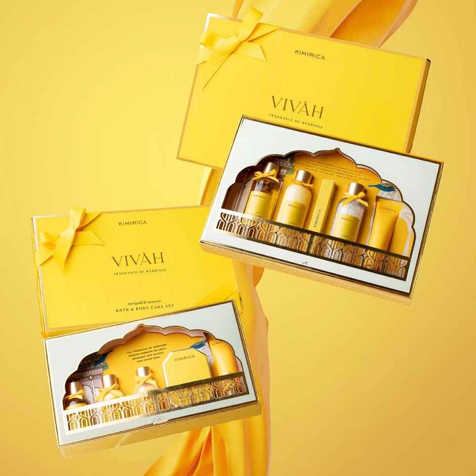 Kimirica Vivah Indulgence Gift Set | Perfume, Bath & Body Essentials | With Marigold & Turmeric