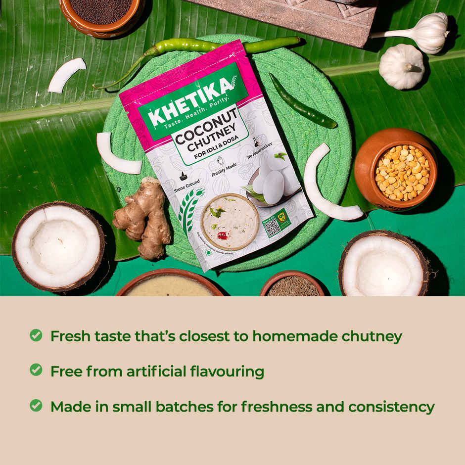 Khetika Fresh Idli Dosa Batter (1kg) & Khetika Coconut Chutney (120g) Combo