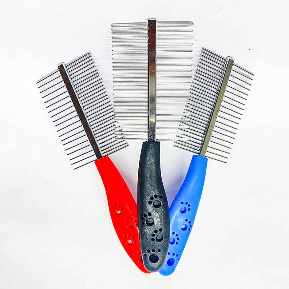 Foodie Puppies Paw Double|Sided Grooming Pet Comb | Multicolor