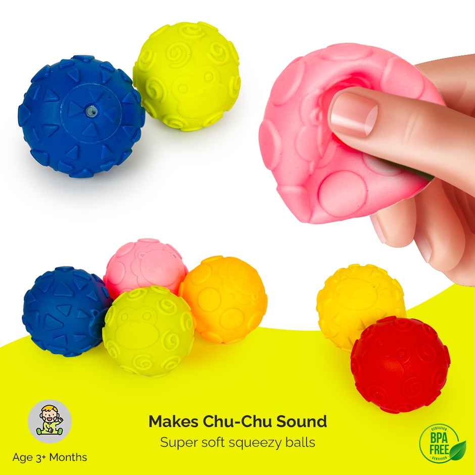 Ratna's Squeezy Jazzy Balls 6Pcs | Assorted