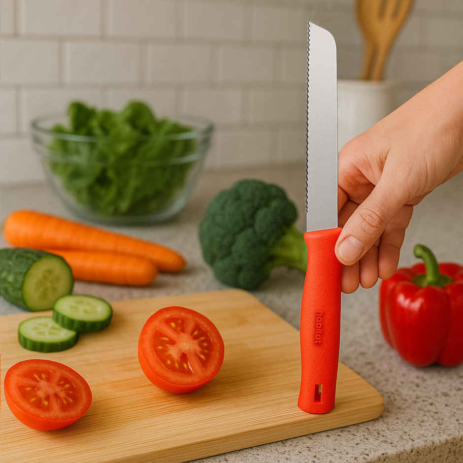 Habitat Ultra Grip Vegetable Knife Red Stainless Steel With Ultra Razor-Sharp Blade