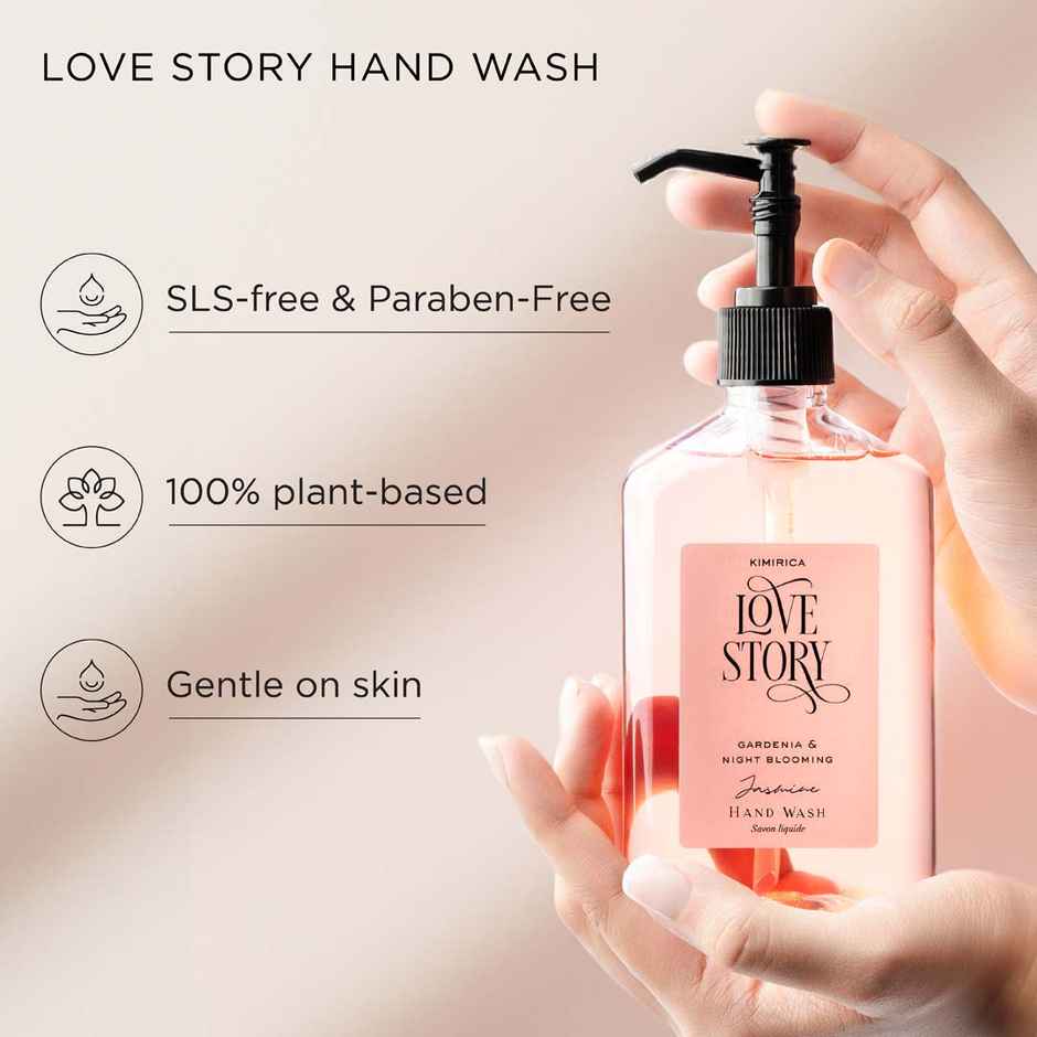 Kimirica Love Story Hand Wash | Gentle Cleanser with Jasmine & Gardenia | Soft, Fragrant Hands