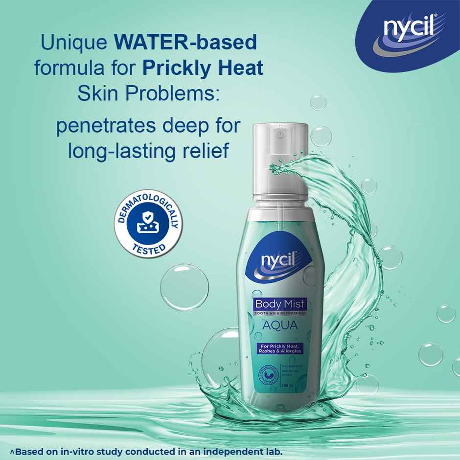 Nycil Soothing & Refreshing Body Mist Aqua For Prickly Heat Rashes & Allergies