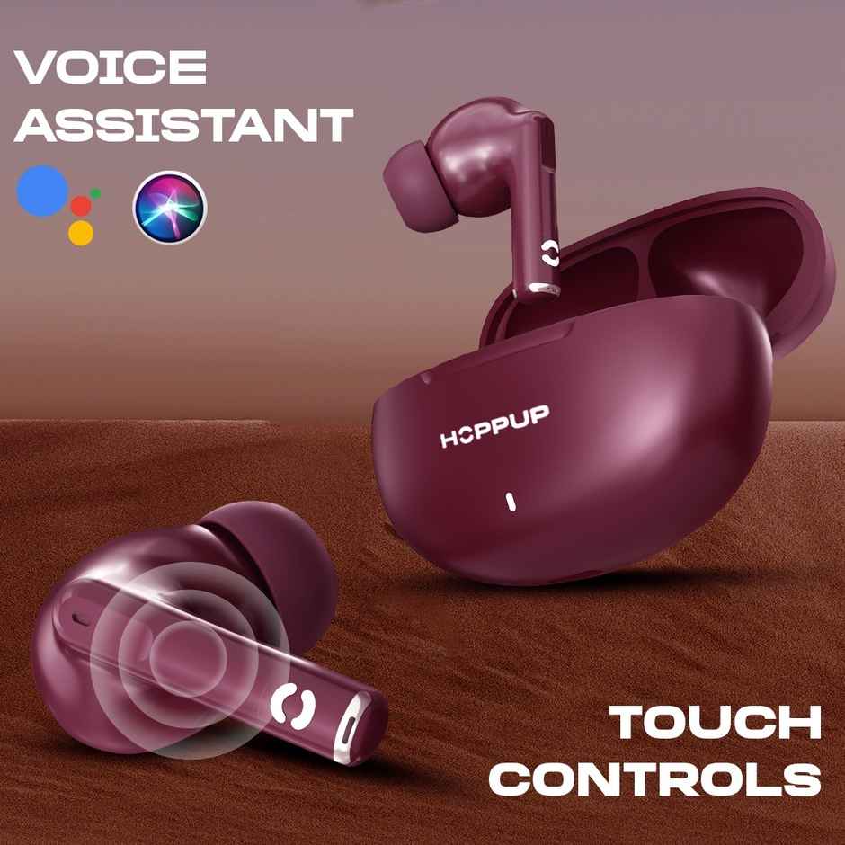 Airdoze S40 Earbuds With 13Mm Drivers, 40H Playtime, ENC & Type-C Bluetooth Headset (Wine)