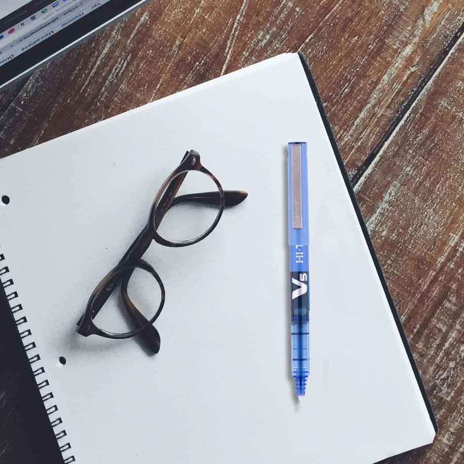 Pilot Hi-Tecpoint V5 Blue Pen (Pack of 3)