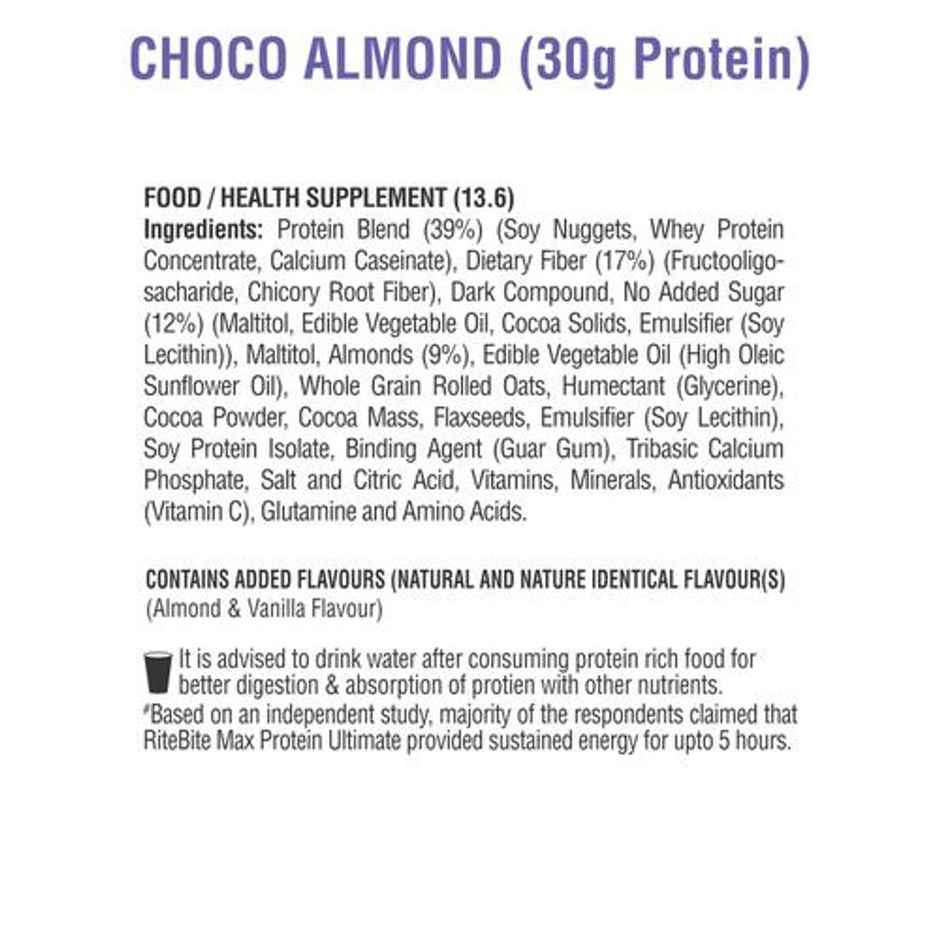 RiteBite Max Protein 30g Protein Bar Choco Almond