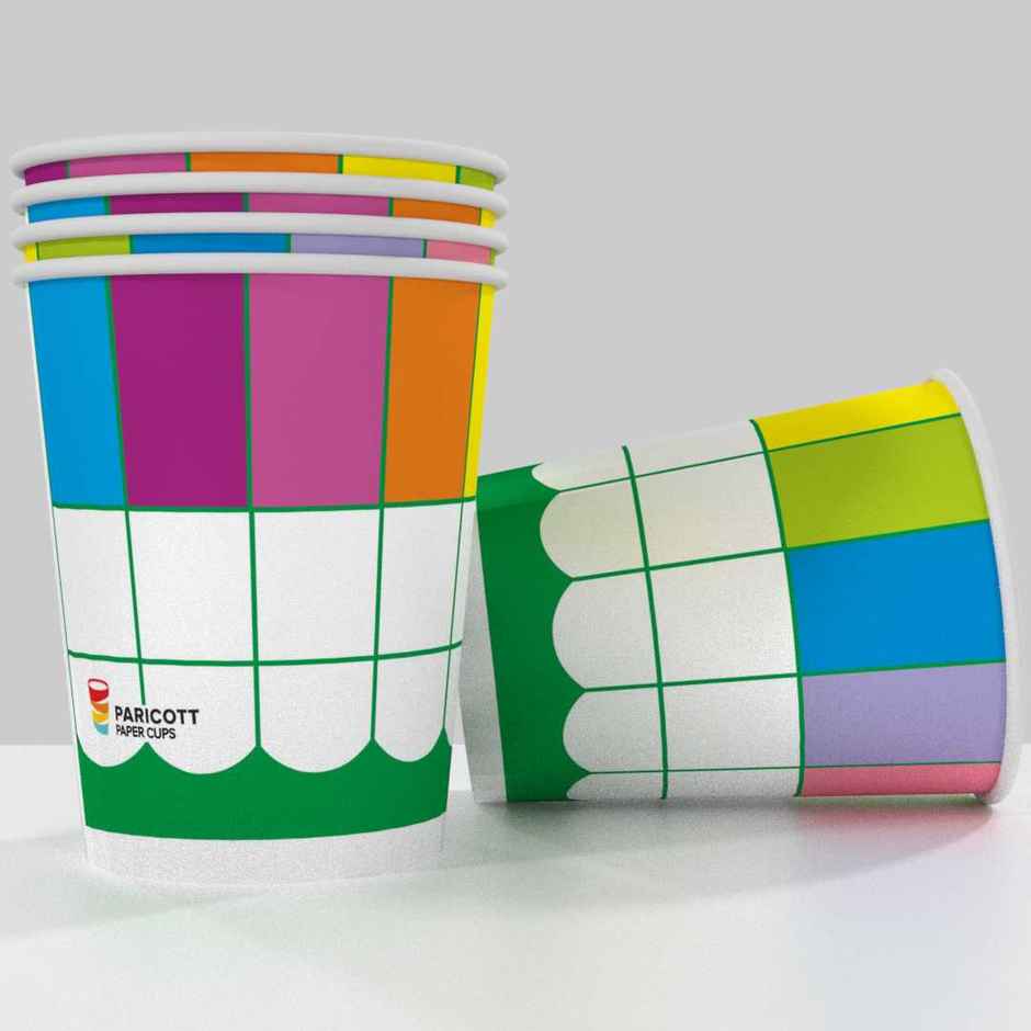 Disposable Printed Paper Glass Cups | 200 ml | Pack of 50 | Vinay Trading