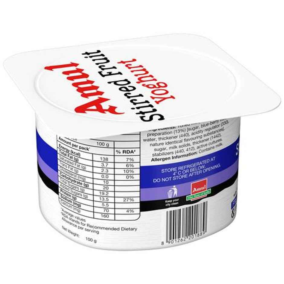 Amul Stirred Fruit Yoghurt- Blueberry Combo