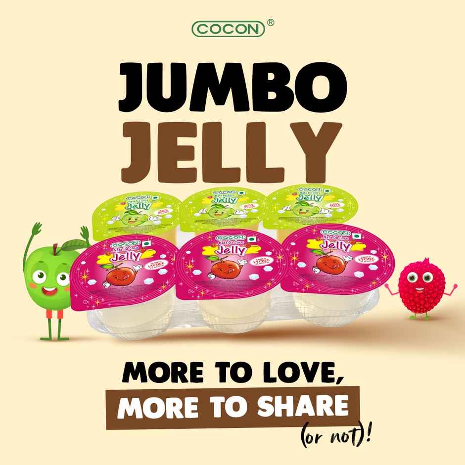 Cocon Jumbo Jelly 6 Cups Assorted With Nata De Coco