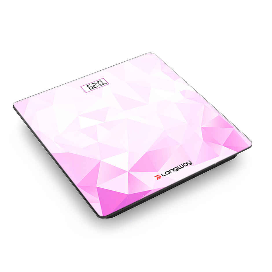 Longway Weight Machine for Home | Digital Bathroom Scale for Human Body Weight Measurement | Pink