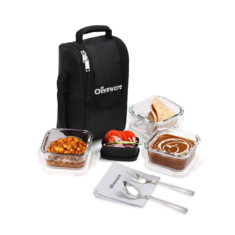 Oliveware Executive Glassware Lunchbox Set Of 3 320 ml Black