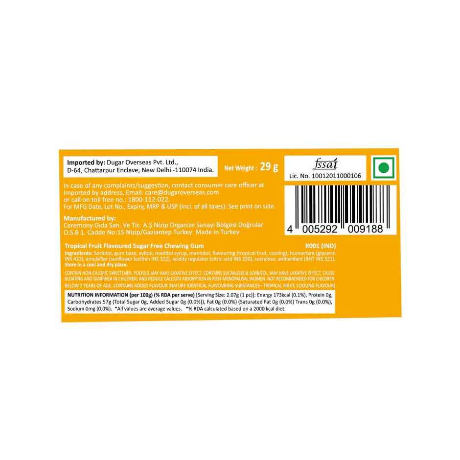 Impact Mint Strike Sugarfree Tropical Chewing Gum