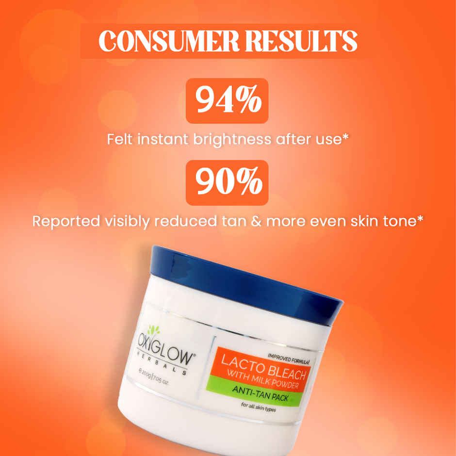 Oxyglow Herbals Lacto Bleach Cream Enriched With Milk Powder | Removes Tan & Hydrates The Skin