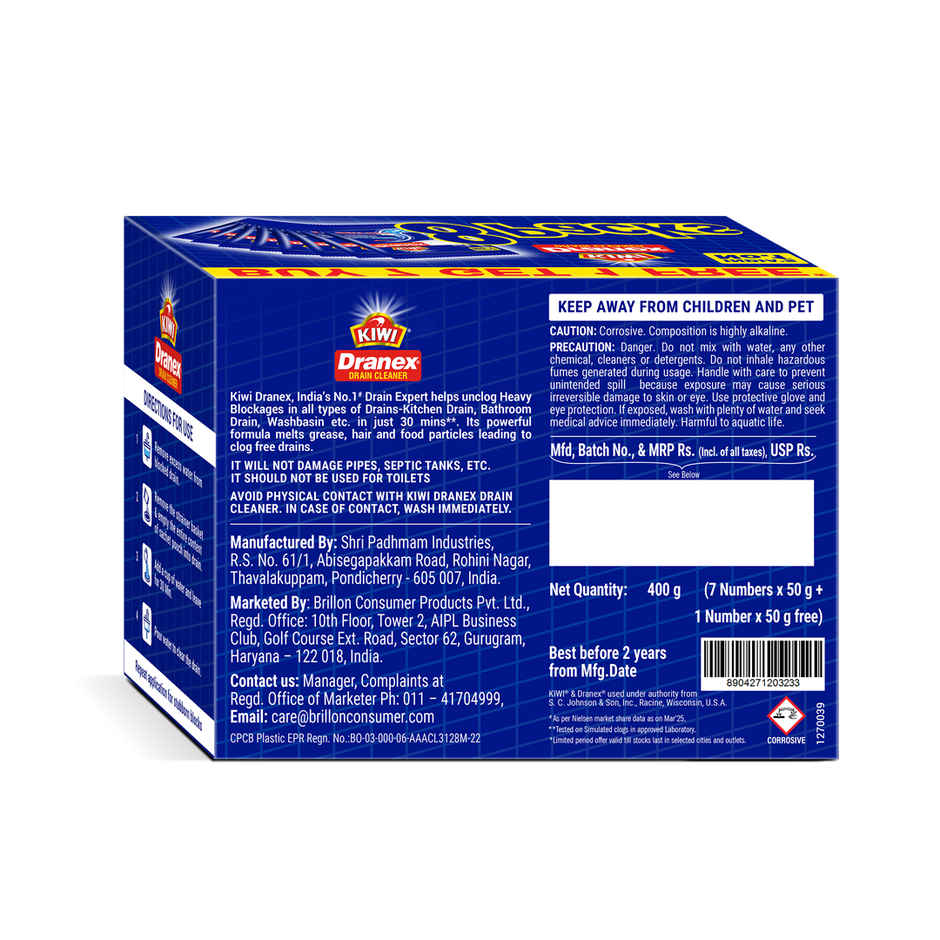 Kiwi Dranex Drain Cleaner Powder