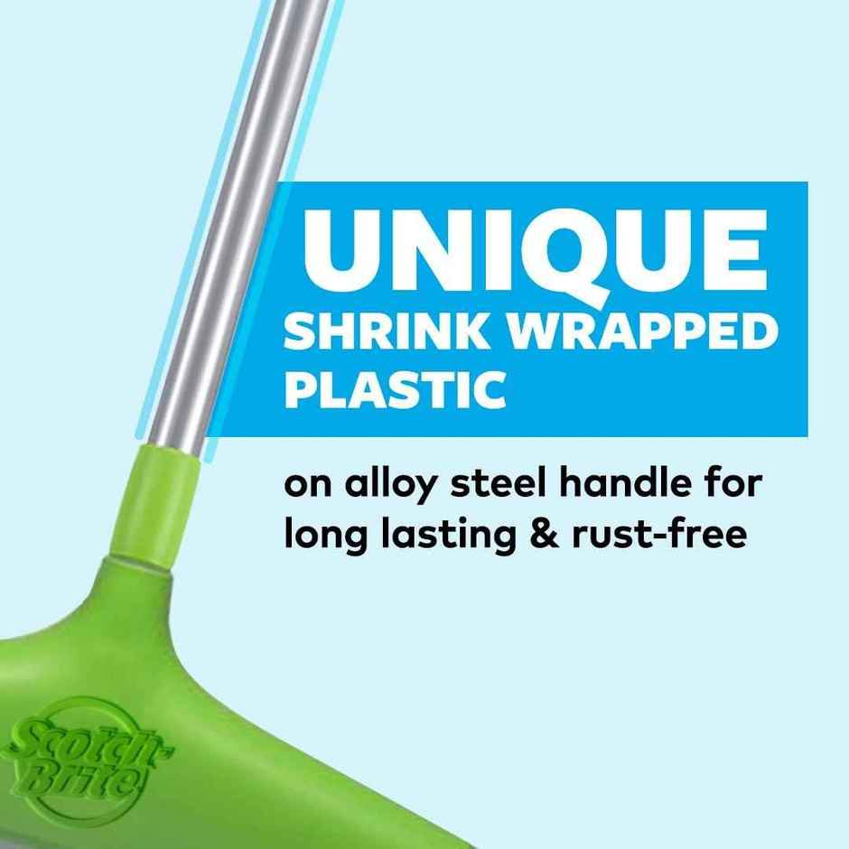 Scotch-Brite Bathroom Squeegee Wiper With Telescopic Handle | 30 CM | Green Combo