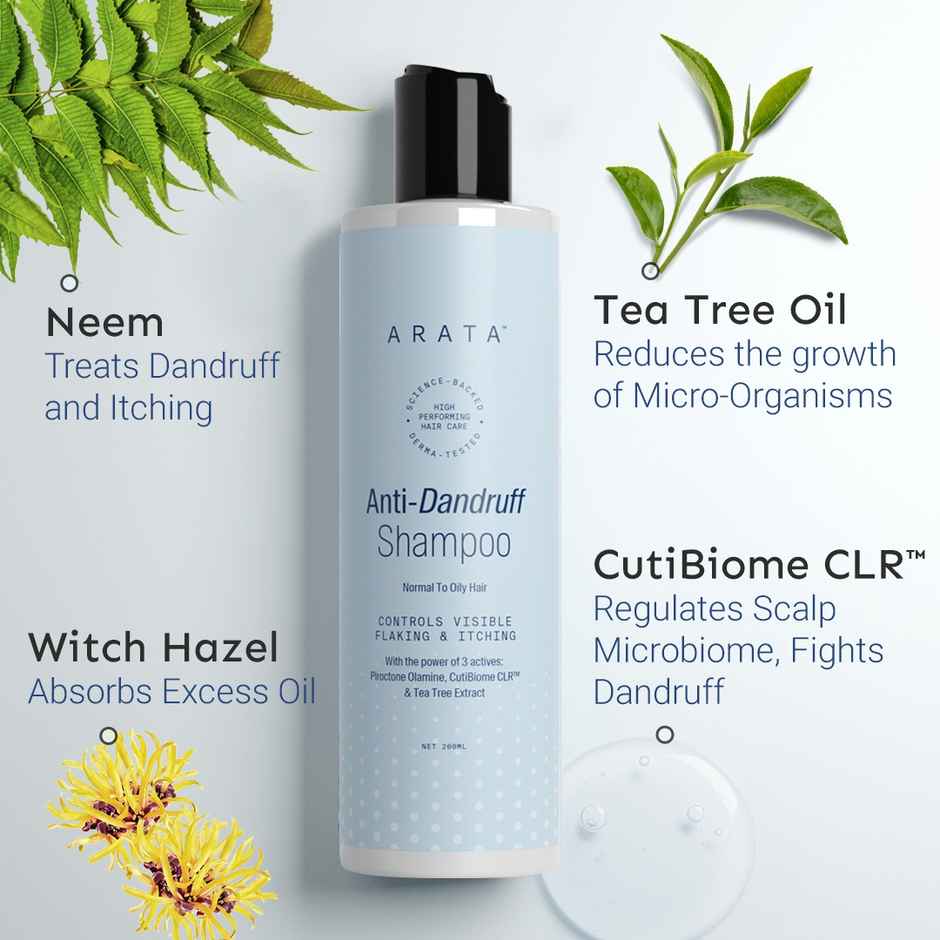 Arata Anti-Dandruff Shampoo with Piroctone Olamine & Salicylic Acid for Dandruff Reduction