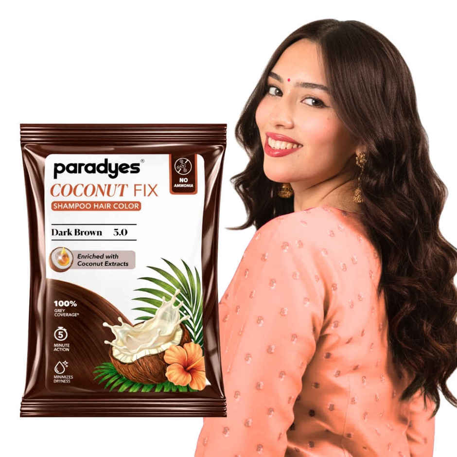 Paradyes Coconut Fix Shampoo No Ammonia Hair Color | Dark Brown 3.0