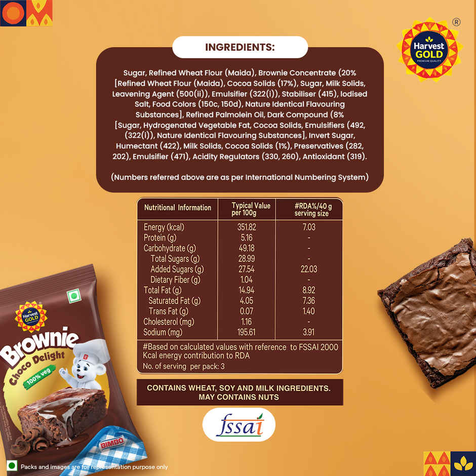 Harvest Gold Choco Delight Brownie | Bakery Delight