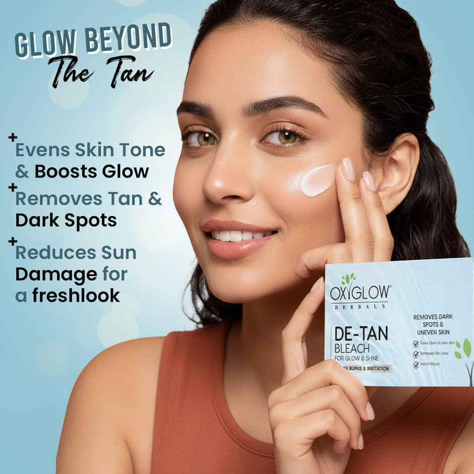Oxyglow Herbals D-Tan Bleach Cream For Tan Removal - Skin Brightening | Skin Toning & Softening