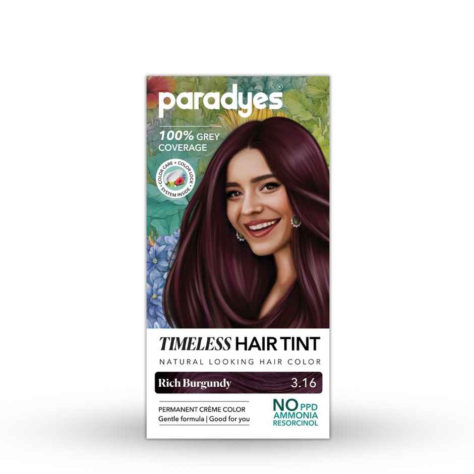 Paradyes Timeless Hair Tint Free of Ammonia, PDD & Resorcinol Hair Color | Rich Burgundy 3.16