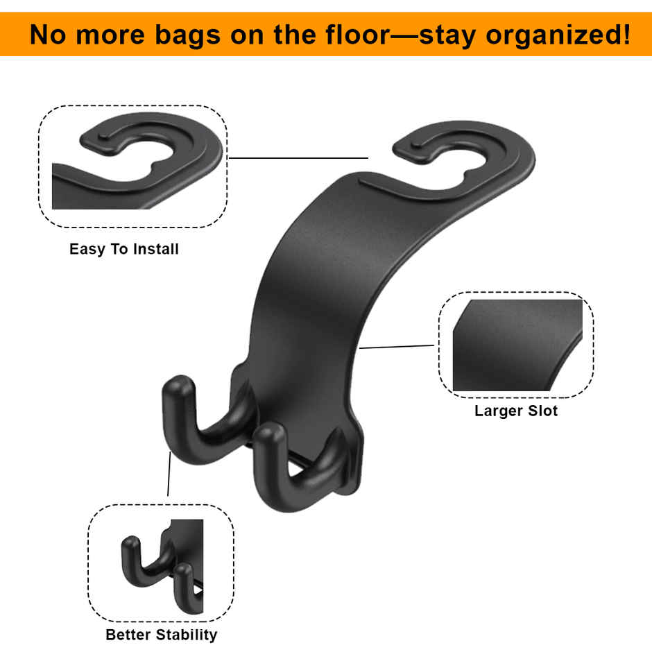 Potauto Car Organizer Multiuse Backseat Headrest Hook Hanger For Purse | Bags | Groceries