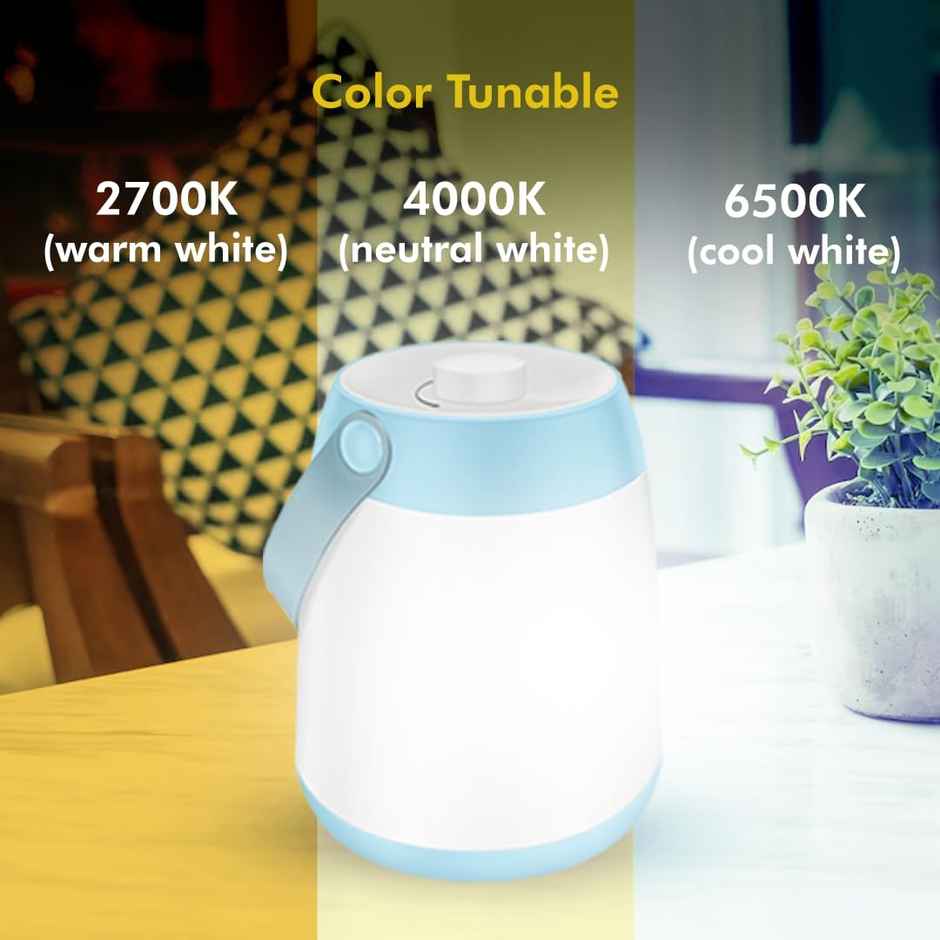 Wipro Azure LED Rechargeable Lantern with 360 Degree Light Distribution,
