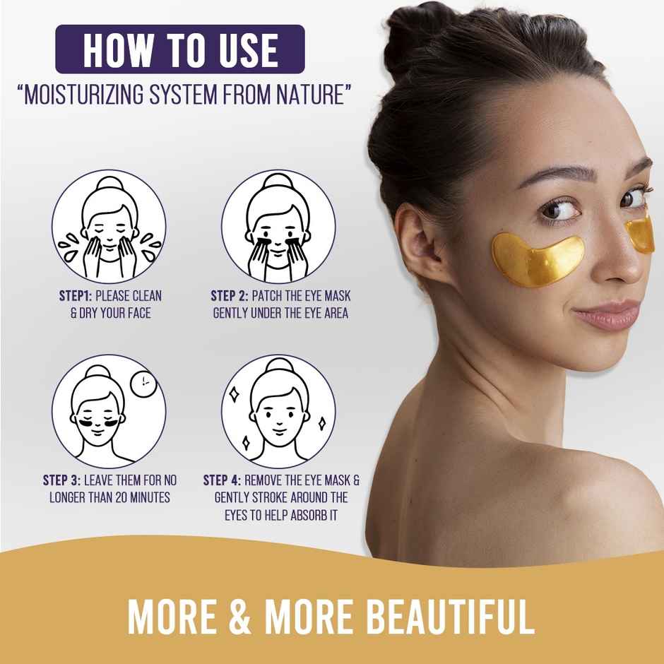 Sanfe Golden Eye Mask | 15 min treatment | Reduces dark circle, wrinkles, brightens | 3 Pairs
