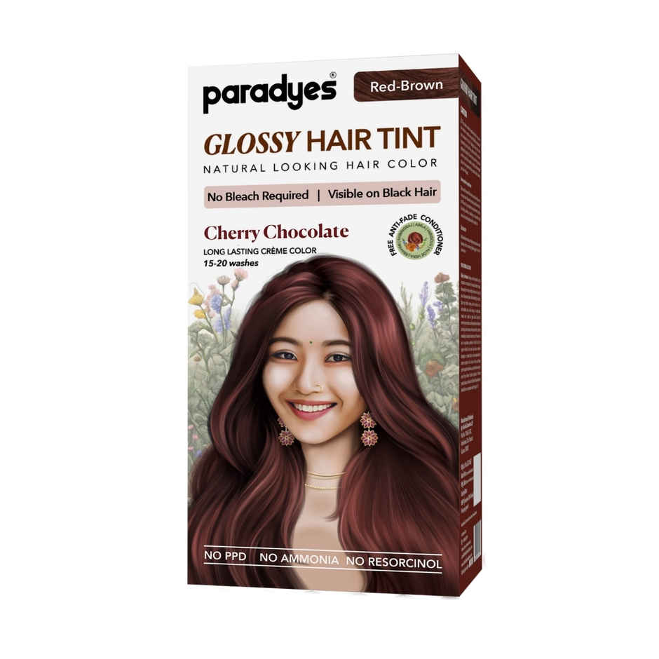 Paradyes No Bleach Cherry Chocolate Glossy Hair Tint | Ammonia-Free Formula | Red-Brown