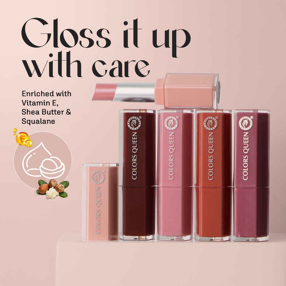 Colors Queen High Shine Gloss Stick enriched with Vitamin E & Squalane - 01 Mauve Macaron