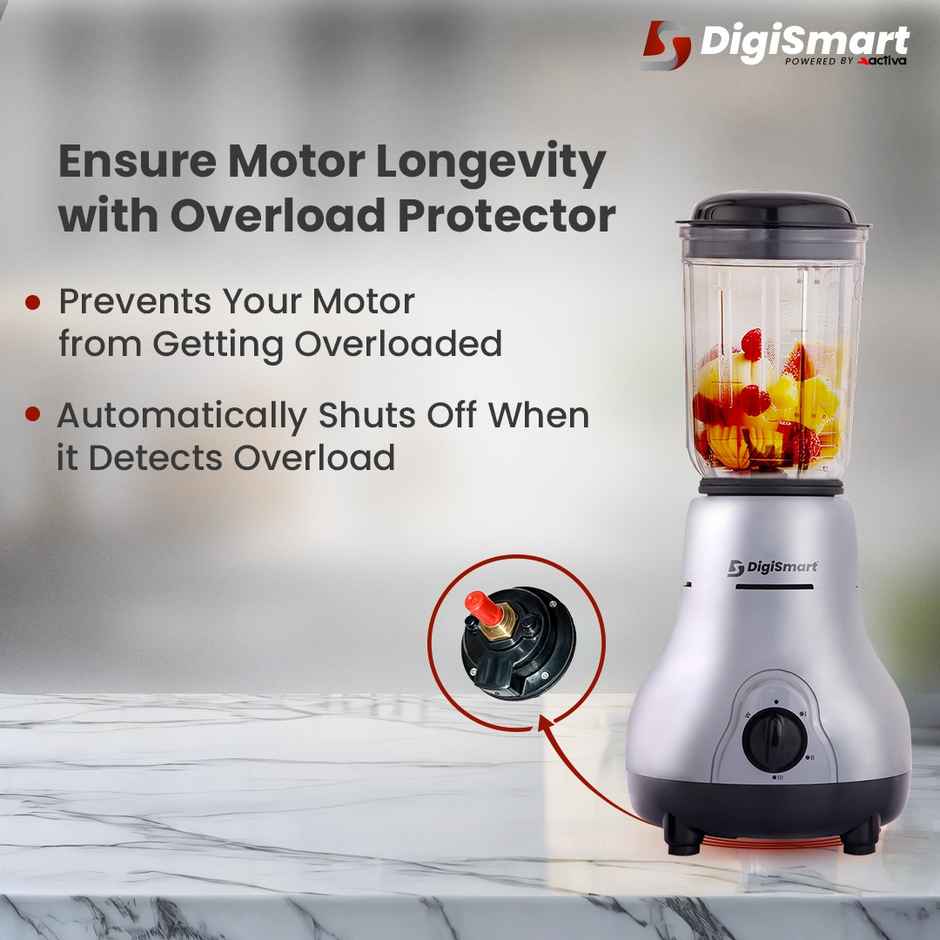 Digismart Kitchen Mate 750 Watt Mixer Grinder With 4 Jars Comes - Grey & Black