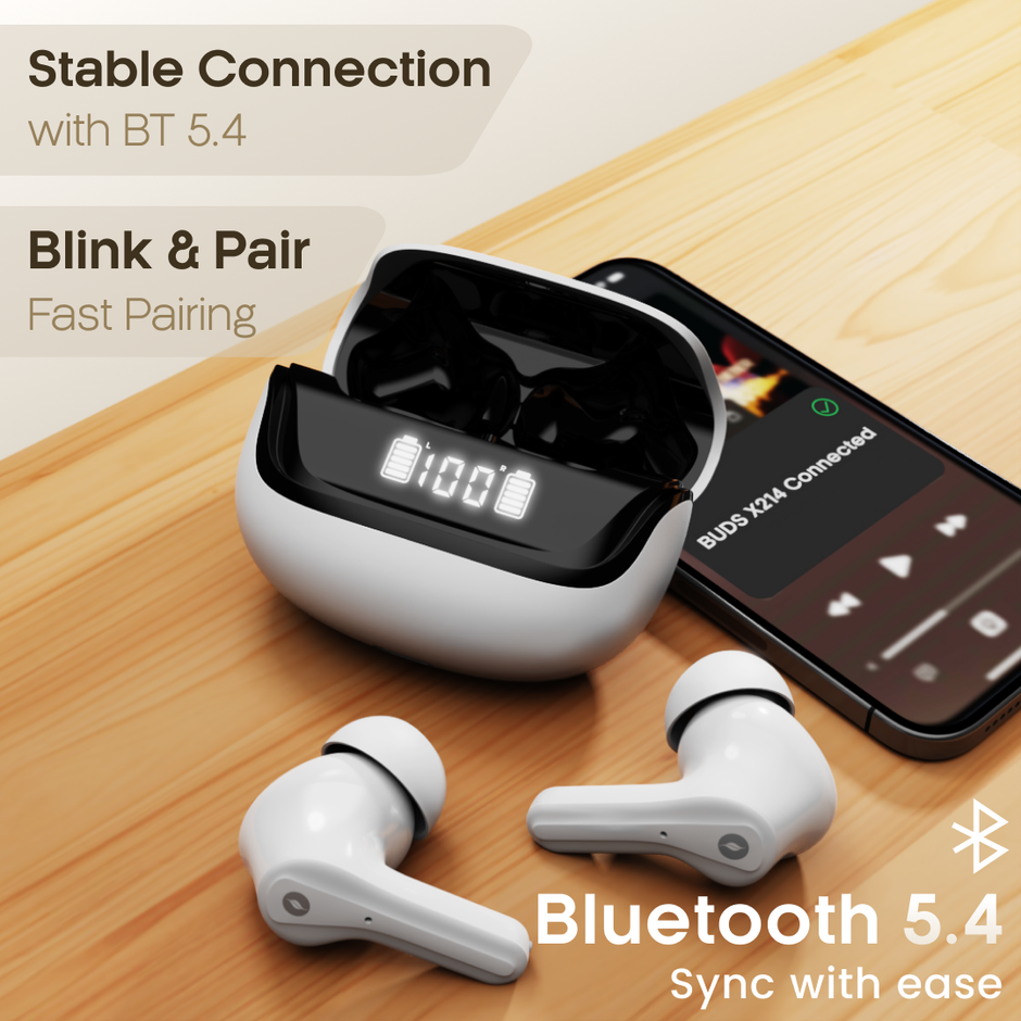 Leaf Buds X214 True Wireless Earbuds AI Sound App | 40H Playtime | 2EQ Modes | Yin Yang