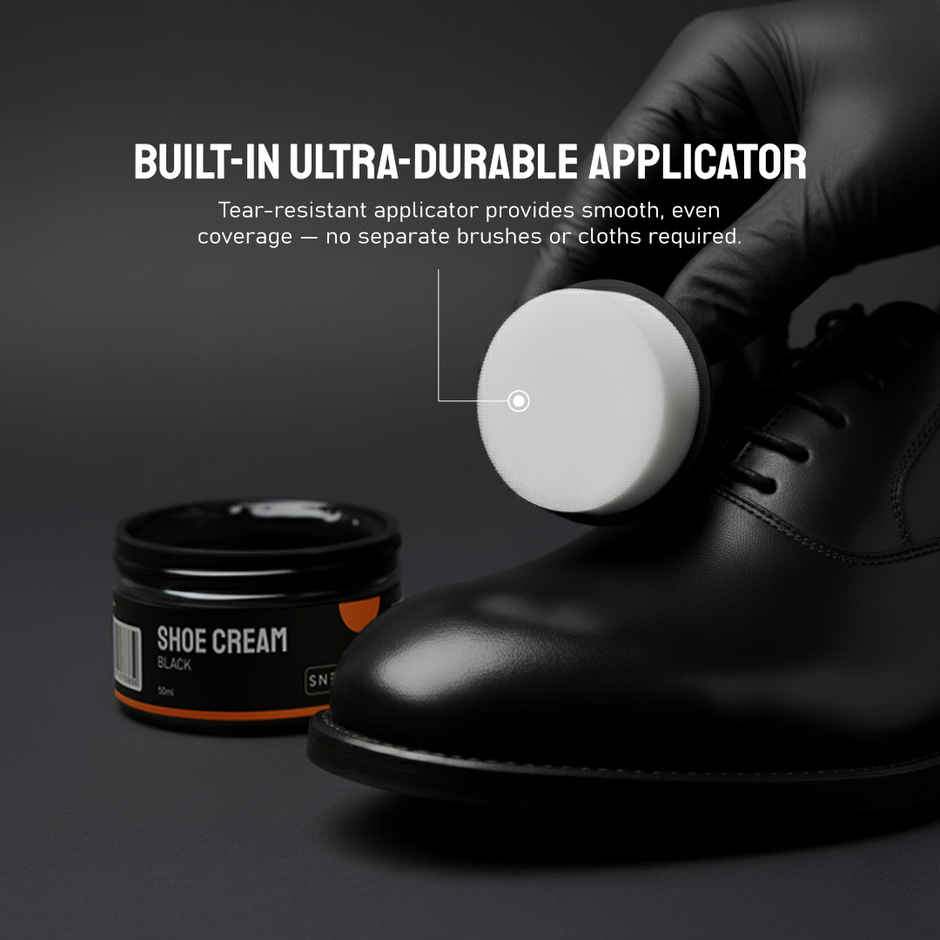 Sneakare Black Shoe Cream with Built-In Applicator