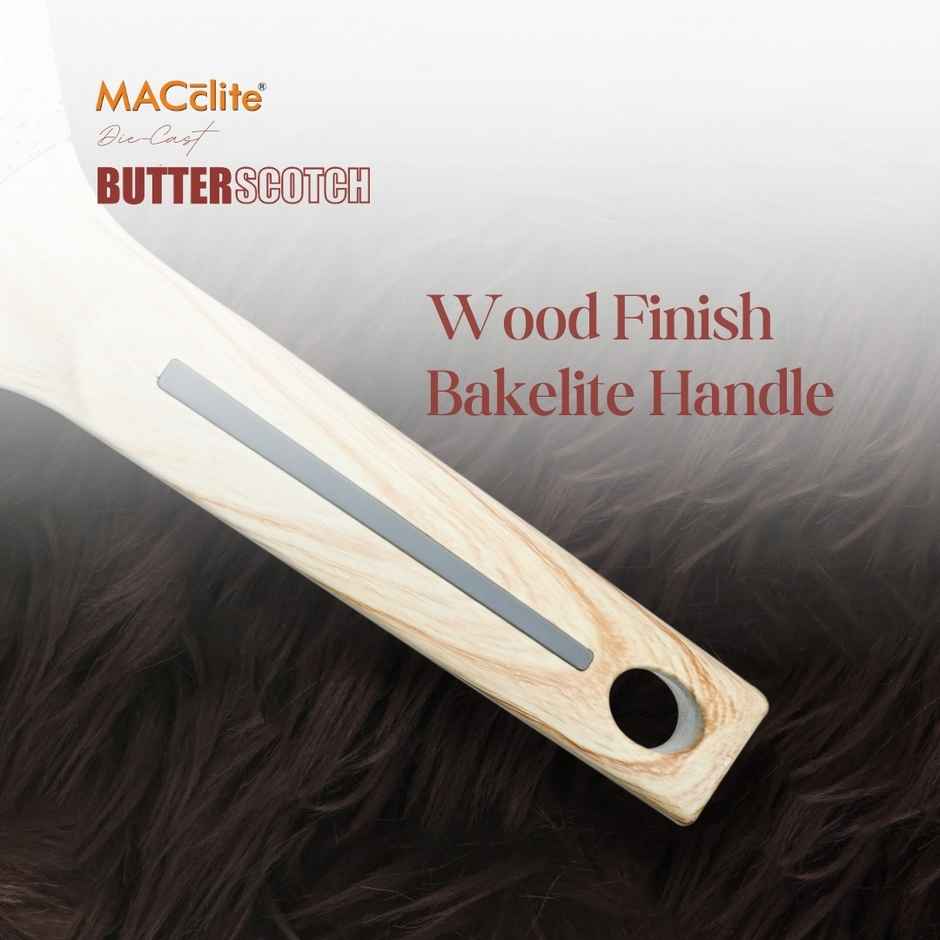 Macclite Non-Stick PDC Granite+ Induction Base Butter Scotch Triumph Frying Pan 24 cm With Glass Lid