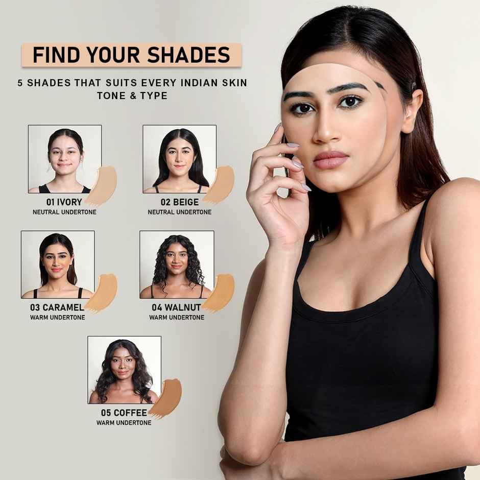 Flicka The Base Story Cream Foundation for Face Makeup, Waterproof & Long Lasting with SPF | Beige