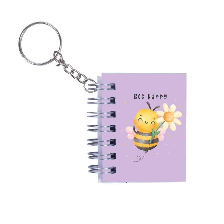 Itsy Bitsy Key Chain Notebook Bee Happy L6.8 x W5.3cm 70gsm 80pages 1 Book Lb