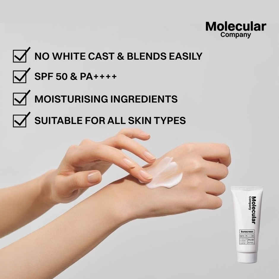 Molecular Company Sunscreen SPF 50+ PA++++ For Tan Free and Glowing Skin