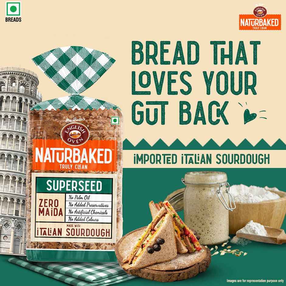 Naturbaked Zero Maida Superseed Bread| Multigrain Bread | No Added Preservatives | Clean Label