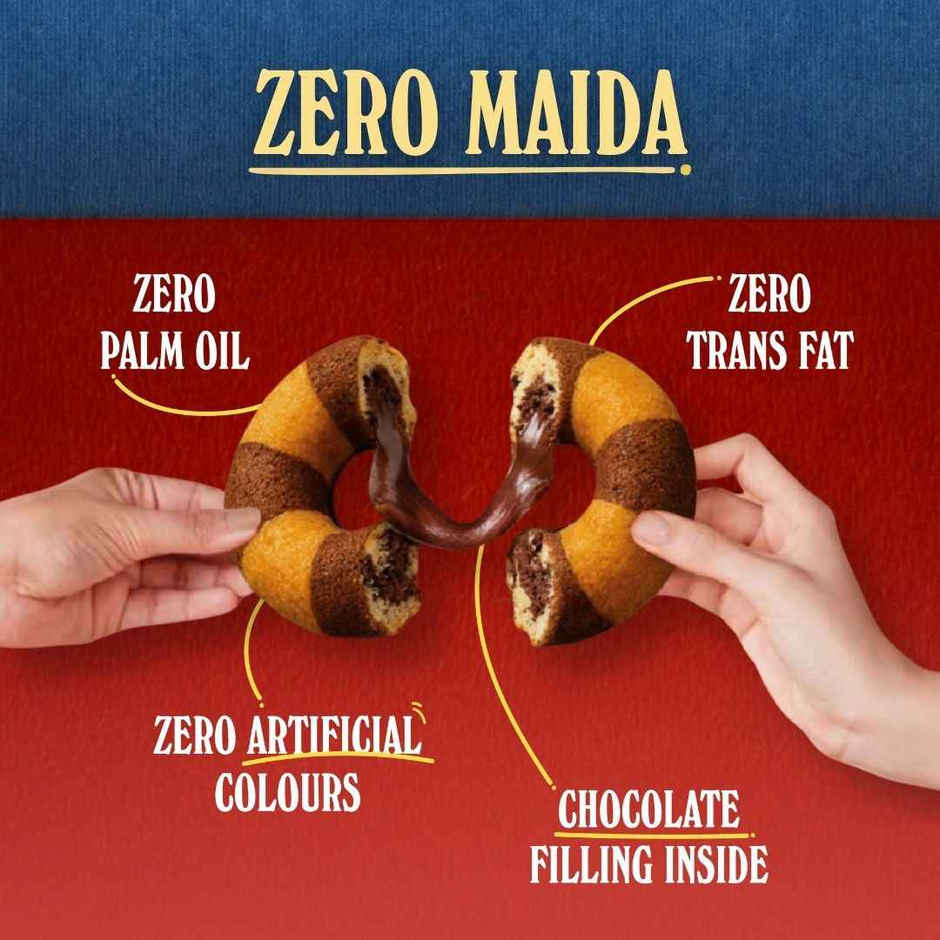 The Baker's Dozen Zero Maida Donut Cake | Choco Filled | Small Cake | Tiffin Cake | Eggless | Veg