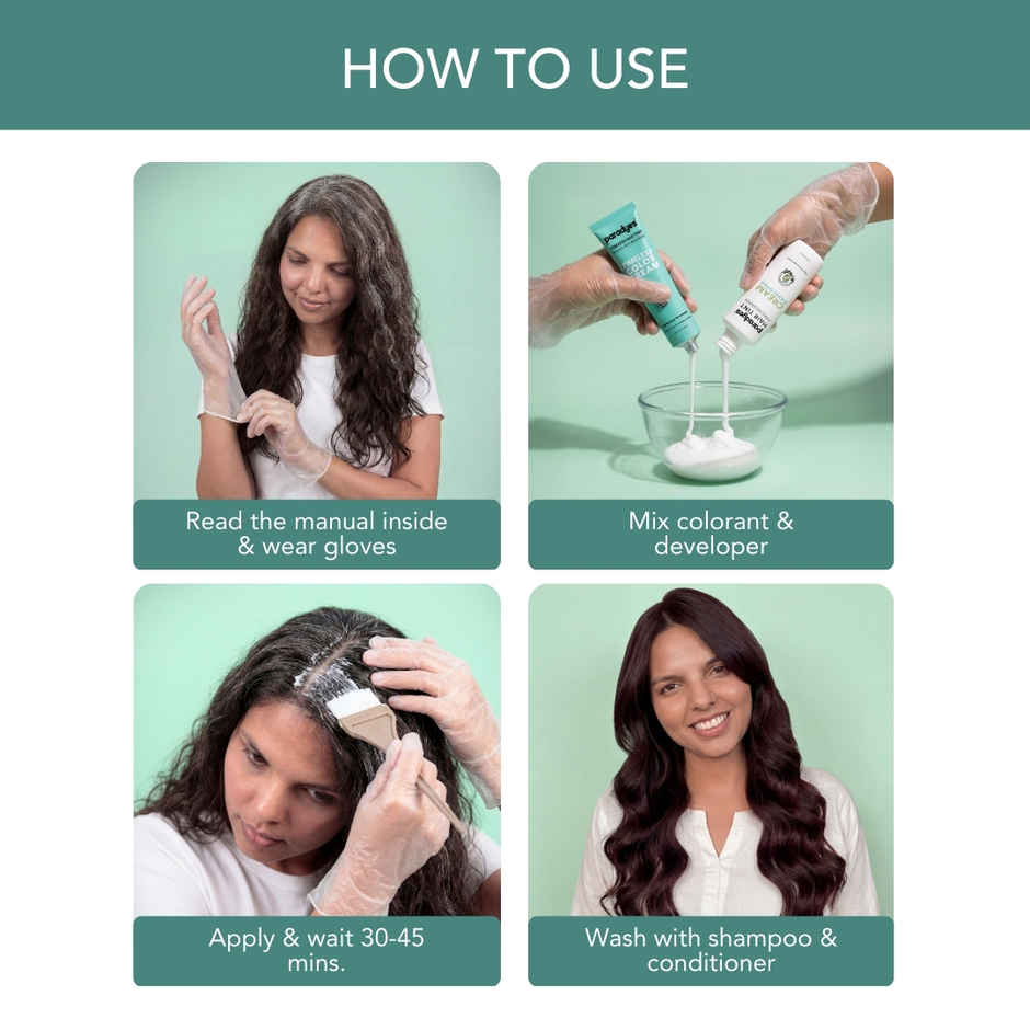 Paradyes Mini Rich Burgundy Timeless Hair Tint for Complete Grey Coverage